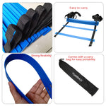 Eleven Rung Flat Adjustable Speed Agility Sports Ladder - Home Workout Gear