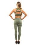 Olive Green Huntington Sports Bra - Home Workout Gear