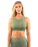 Olive Green Huntington Sports Bra - Home Workout Gear