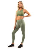 Olive Green Huntington Sports Bra - Home Workout Gear